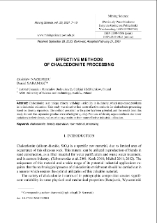 Effective methods of chalcedonite processing