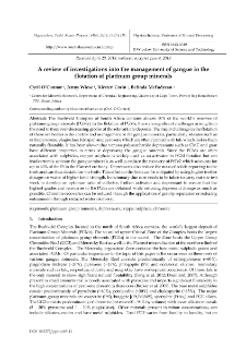 A review of investigations into the management of gangue in the flotation of platinum group minerals