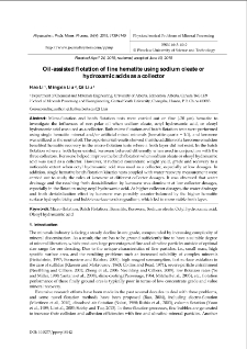 Oil-assisted flotation of fine hematite using sodium oleate or hydroxamic acids as a collector