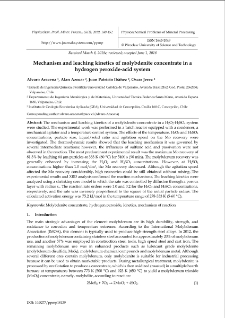 Mechanism and leaching kinetics of molybdenite concentrate in a hydrogen peroxide-acid system
