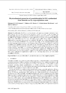Physicochemical properties of pseudobrookite Fe2TiO5 synthesized from ilmenite ore by co-precipitation route