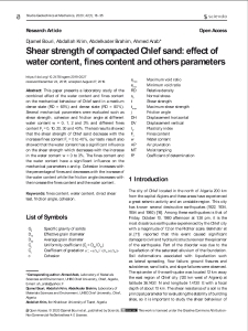 Shear strength of compacted Chlef sand: effect of water content, fines content and others parameters
