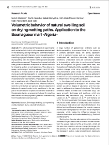 Volumetric behavior of natural swelling soil on drying-wetting paths. Application to the Boumagueur marl -Algeria-