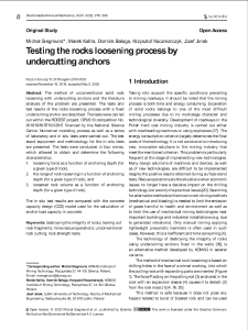 Testing the rocks loosening process by undercutting anchors