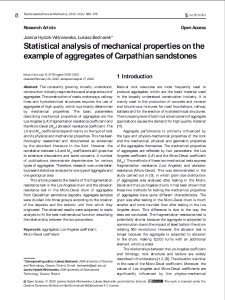Statistical analysis of mechanical properties on the example of aggregates of Carpathian sandstones