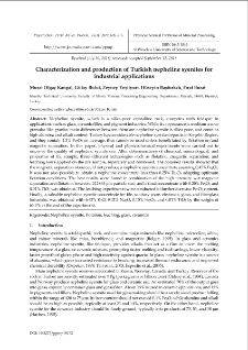 Characterization and production of Turkish nepheline syenites for industrial applications