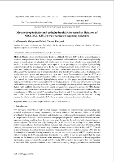 Metahydrophobicity and orthohydrophilicity tested in flotation of NaCl, KCl, KPF6 in their saturated aqueous solutions