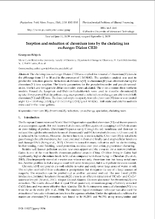 Sorption and reduction of chromium ions by the chelating ion exchanger Diaion CR20