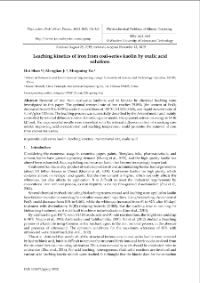 Leaching kinetics of iron from coal-series kaolin by oxalic acid solutions
