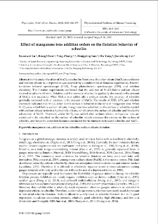 Effect of manganese ions addition orders on the flotation behavior of scheelite