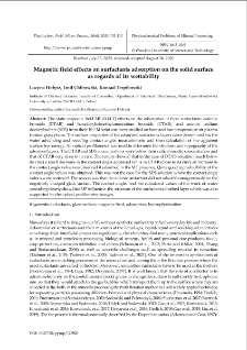 Magnetic field effects on surfactants adsorption on the solid surface as regards of its wettability