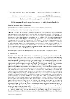 Gold nanoparticles in an enhancement of antimicrobial activity
