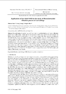 Application of low-field NMR in the study of flocculant-aided filtration process of coal tailings