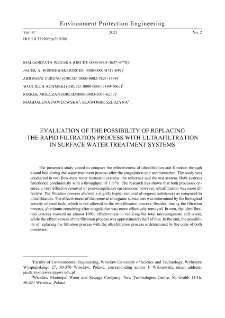 Evaluation of the possibility of replacing the rapid filtration process with ultrafiltration in surface water treatment systems