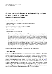 Optical path pointing error and coaxiality analysis of APT system of space laser communication terminal