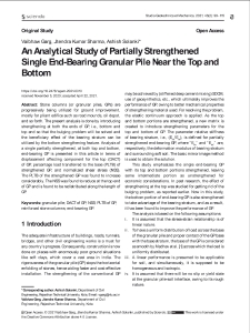An Analytical Study of Partially Strengthened Single End-Bearing Granular Pile Near the Top and Bottom