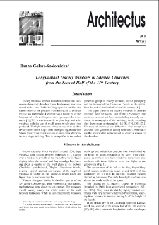 Longitudinal Tracery Windows in Silesian Churches from the Second Half of the 13th Century