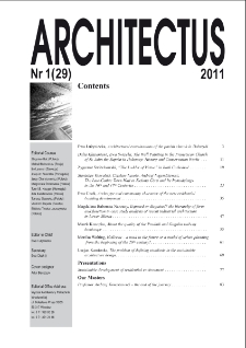 Contents [Architectus : Pismo Wydziału Architektury Politechniki Wrocławskiej, 2011, nr 1 (29)]