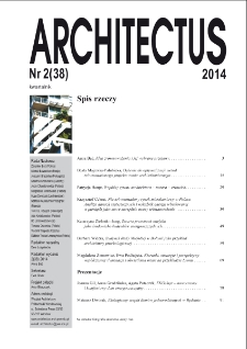 Spis rzeczy [Architectus : Pismo Wydziału Architektury Politechniki Wrocławskiej, 2014, nr 2 (38)]