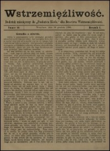 Wstrzemięźliwość : dodatek miesięczny do &bdquo;Posłańca Niedz.&rdquo; dla Bractwa Wstrzemięźliwości. R. 2 (1901), nr 8