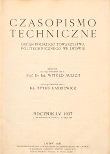 Czasopismo Techniczne. R. 55, 10 października 1937, Nr 19