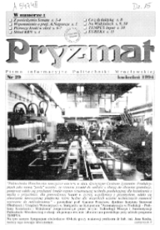 Pryzmat : Pismo Informacyjne Politechniki Wrocławskiej. Kwiecień 1994, nr 29