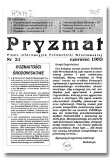 Pryzmat : Pismo Informacyjne Politechniki Wrocławskiej. Czerwiec 1993, nr 21