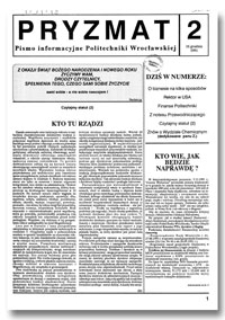 Pryzmat : Pismo Informacyjne Politechniki Wrocławskiej. 16 grudnia 1991, nr 2