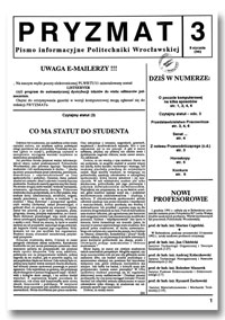 Pryzmat : Pismo Informacyjne Politechniki Wrocławskiej. 8 stycznia 1992, nr 3
