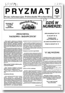 Pryzmat : Pismo Informacyjne Politechniki Wrocławskiej. 15 kwietnia 1992, nr 9