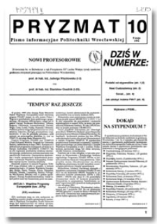 Pryzmat : Pismo Informacyjne Politechniki Wrocławskiej. 8 maja 1992, nr 10