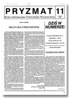 Pryzmat : Pismo Informacyjne Politechniki Wrocławskiej. 1 czerwca 1992, nr 11