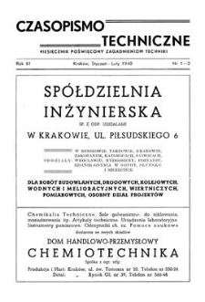 Czasopismo Techniczne. R. 61, Styczeń - Luty 1948, Nr 1-2