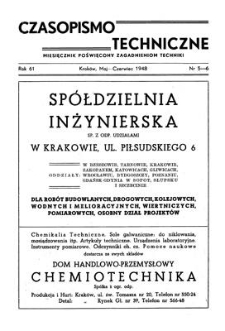 Czasopismo Techniczne. R. 61, Maj - Czerwiec 1948, Nr 5-6