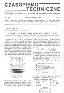Czasopismo Techniczne. R. 59, Czerwiec 1946, Nr 7
