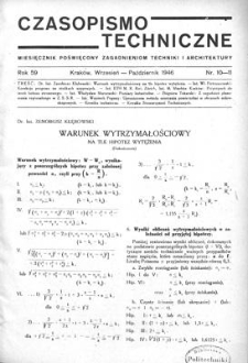 Czasopismo Techniczne. R. 59, Wrzesień - Październik 1946, Nr 10-11