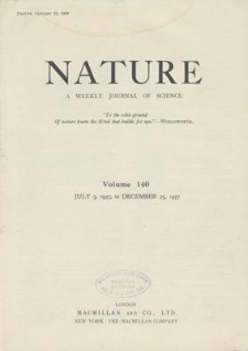 Nature : a Weekly Journal of Science. Volume 140, 1937 August 14, No. 3537