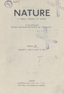 Nature : a Weekly Journal of Science. Volume 149, 1942 January 31, No. 3770