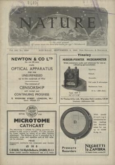 Nature : a Weekly Journal of Science. Volume 156, 1945 September 8, No. 3958