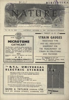 Nature : a Weekly Journal of Science. Volume 156, 1945 October 13, No. 3963