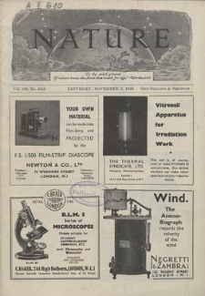 Nature : a Weekly Journal of Science. Volume 158, 1946 November 2, No. 4018