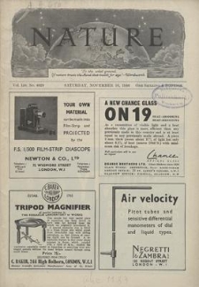 Nature : a Weekly Journal of Science. Volume 158, 1946 November 16, No. 4020