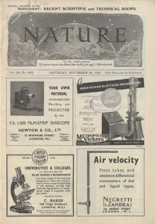 Nature : a Weekly Journal of Science. Volume 158, 1946 November 30, No. 4022
