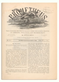 Prometheus : Illustrirte Wochenschrift über die Fortschritte in Gewerbe, Industrie und Wissenschaft. 12. Jahrgang, 1901, Nr 607