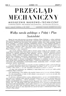 Przegląd Mechaniczny : miesięcznik naukowo-techniczny Stowarzyszenia Inżynierów Mechaników i Techników Polskich, Rok X, Marzec 1951, Zeszyt 3
