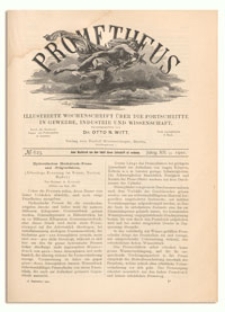 Prometheus : Illustrirte Wochenschrift über die Fortschritte in Gewerbe, Industrie und Wissenschaft. 12. Jahrgang, 1901, Nr 623