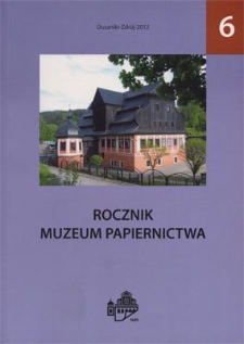 Spis treści [Rocznik Muzeum Papiernictwa, tom VI]