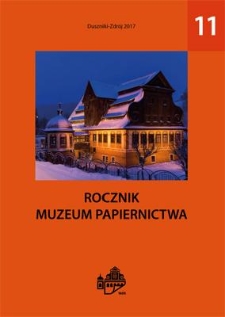 Spis treści [Rocznik Muzeum Papiernictwa, tom XI]