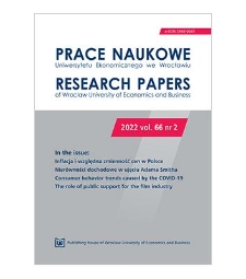 Spis treści [Prace Naukowe Uniwersytetu Ekonomicznego we Wrocławiu = Research Papers of Wrocław University of Economics; 2022; vol. 66, nr 2]