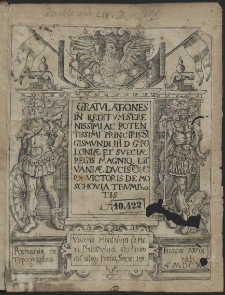 Gratulationes In Reditum Serenissimi [...] Principis [...] Sigismundi III D[ei] G[ratia] Poloniæ et Sveciæ Regis [...]